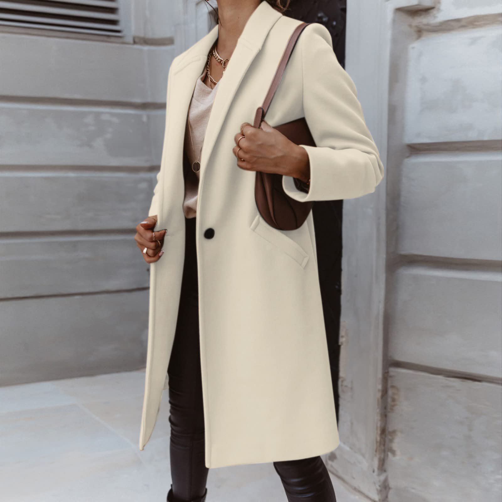 Жіноче пальто Елегантне довге вовняне, фото №3