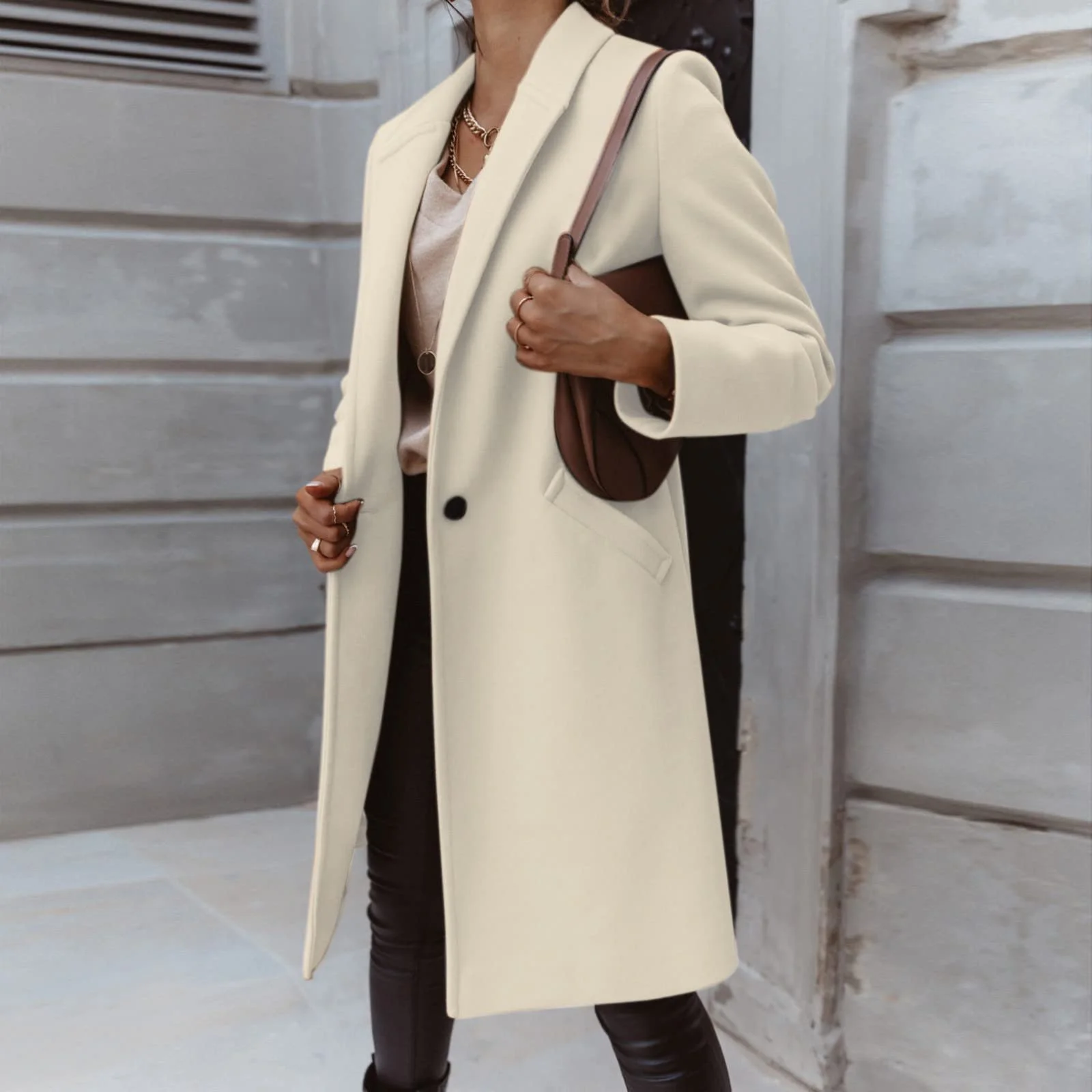 Жіноче пальто Елегантне довге вовняне, фото №3 Жіноче пальто Елегантне довге вовняне, фото №3