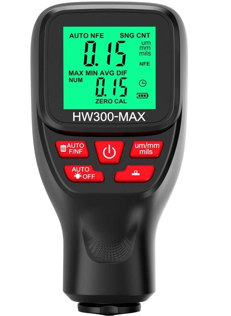 Толщиномер краски цифровой iCar HW-300 Max 0 2000 мкм Fe и Nfe Черный 050741, фото №1