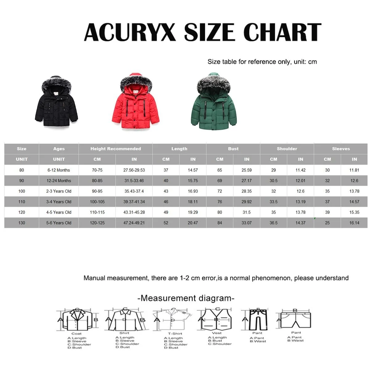 Пуховики Acuryx для мальчиков и девочек с меховым воротником, теплая зимняя куртка, защита от холода, водоотталкивающее утолщенное пуховое пальто для детей 1-7 лет, фото №5