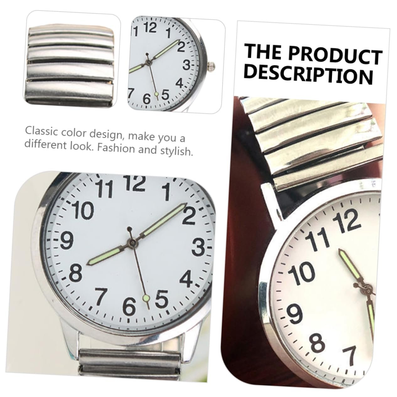 Кварцовий годинник PartyKindom Класичний з великим циферблатом, фото №9