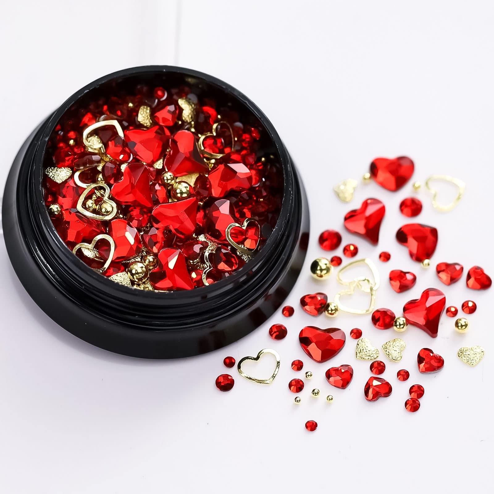 Стрази для нігтів на День святого Валентина, розкішні, кристали, фото №2