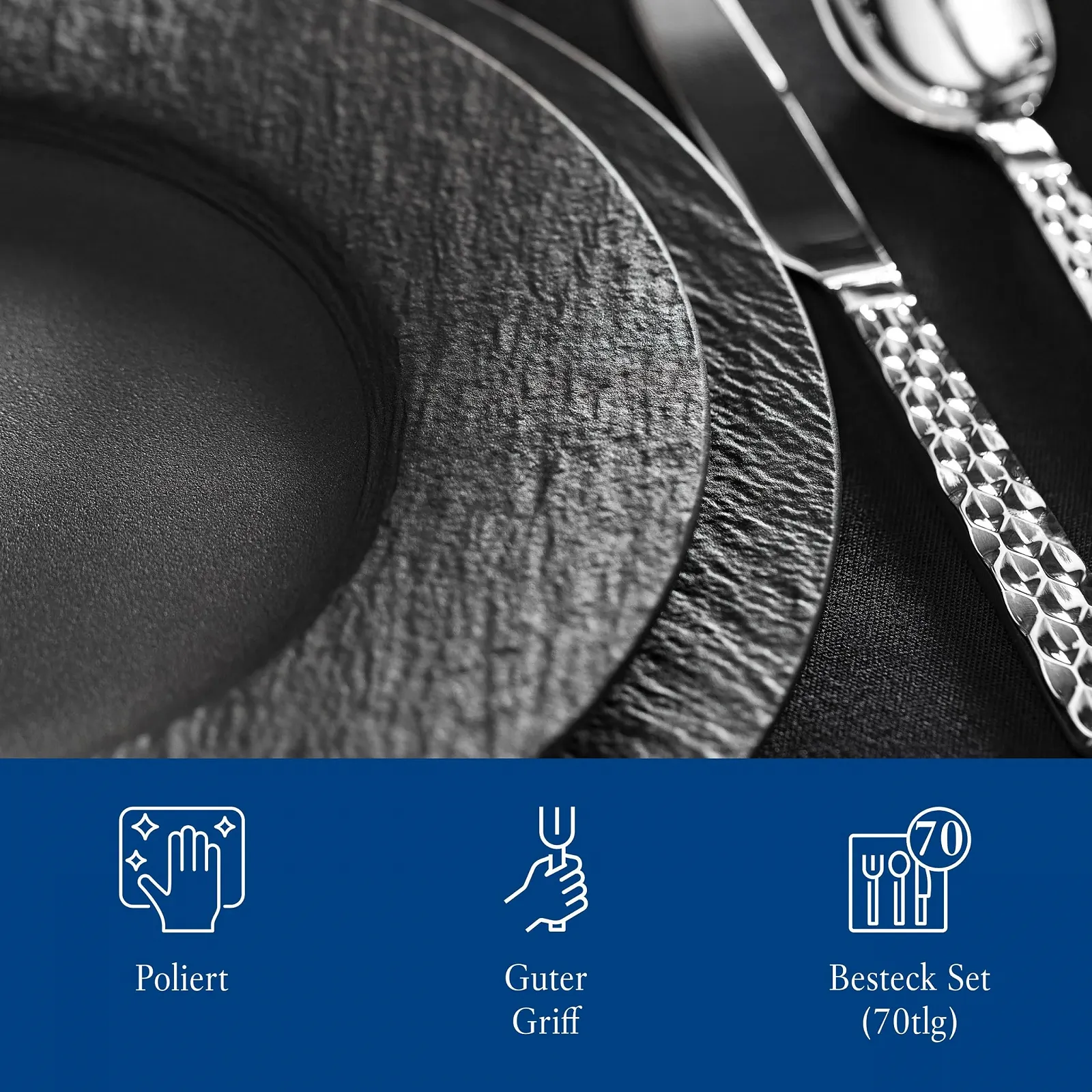 Набір столових приборів Villeroy and Boch Boston на 12 персон, 70 предметів, нержавіюча сталь, фото №5 Набір столових приборів Villeroy and Boch Boston на 12 персон, 70 предметів, нержавіюча сталь, фото №5