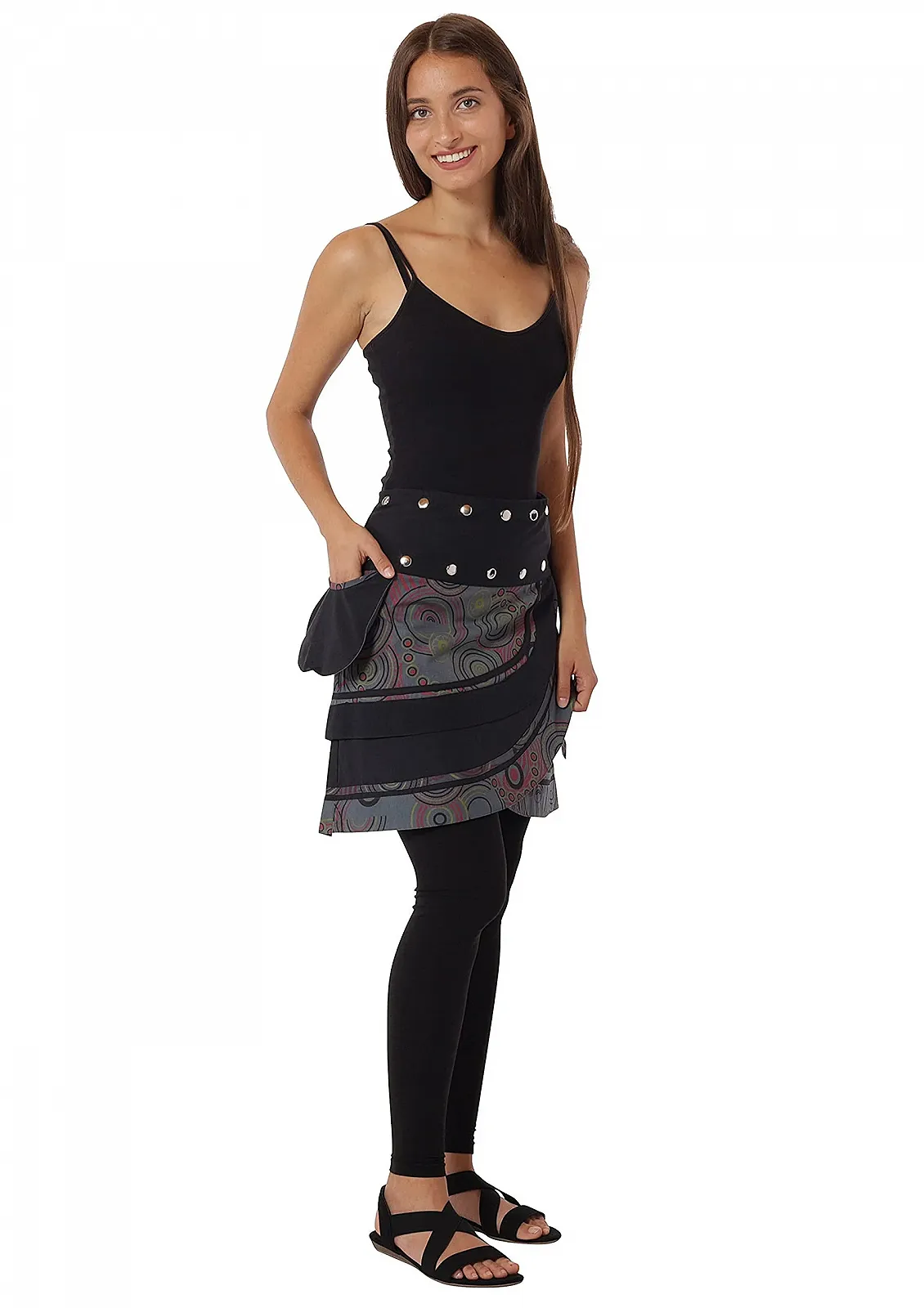 Спідниця-міні жіноча Purewonder SK181 із запахом та кишенею, фото №3