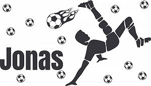 Наклейка на стіну GRAZDesign Футбол Іменна 99 x 57 см Темно-сіра synthetic.ua - Фото 1