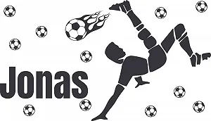 Наклейка на стіну GRAZDesign Футбол Іменна 99 x 57 см Темно-сіра synthetic.ua - Фото 1