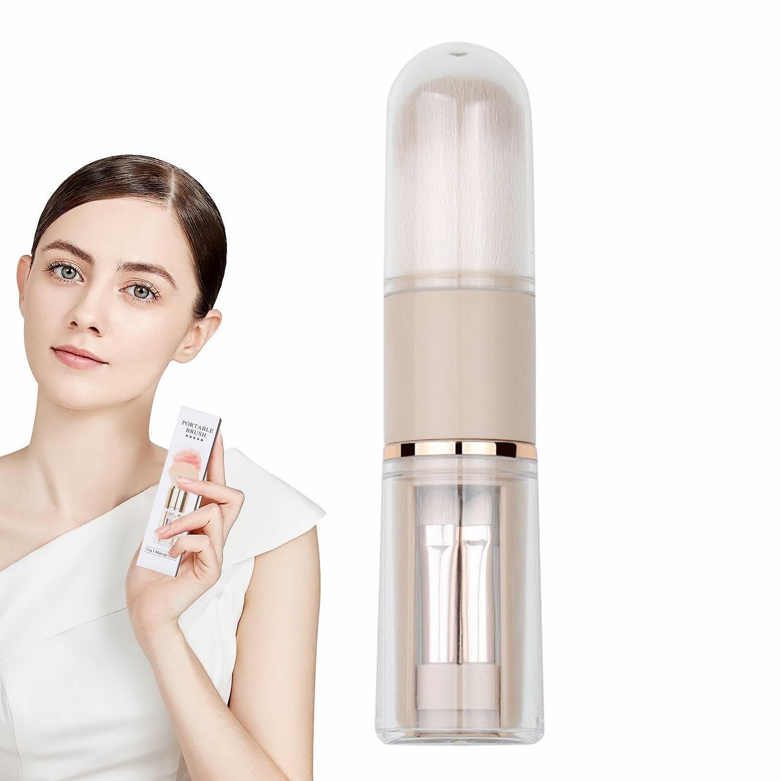 Набір дорожніх кистей для макіяжу Eyeshadow Brush 5-в-1 Кисть для консилера портативна Eyeshadow Brush з м'якою щетиною, фото №7