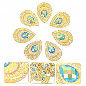 Стразы Капля Декоративные Бриллианты Разноцветные Бусины для Одежды Ручной Работы Капли Воды Ювелирные Изделия Стразы Павлин Плоские для Рукоделия Изумрудная Смола Золотые synthetic.ua - Фото 1