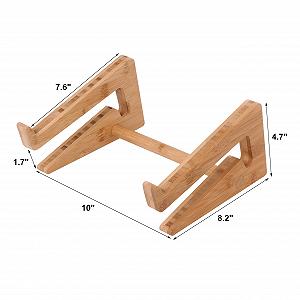Деревянная вертикальная подставка для ноутбука, бамбуковая подставка для ноутбука совместима с MacBook Air Pro/Dell XPS/Surface Pro/HP/Pixelbook/Lenovo, для ноутбуков 13-15.6 дюймов synthetic.ua - Фото 1
