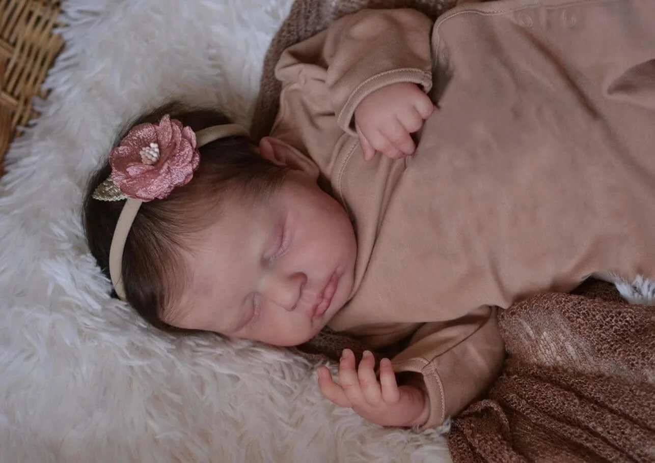 Кукла Реборн Девочка kgniess me 20 дюймов, ручная работа, мягкое виниловое тело, выглядит как настоящий ребенок, закрытые глаза, спящая девочка, фото №6