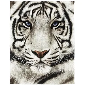 Покривало YISUMEI Фланель М'яка Білий Тигр, 150 x 200 см - Фото 1