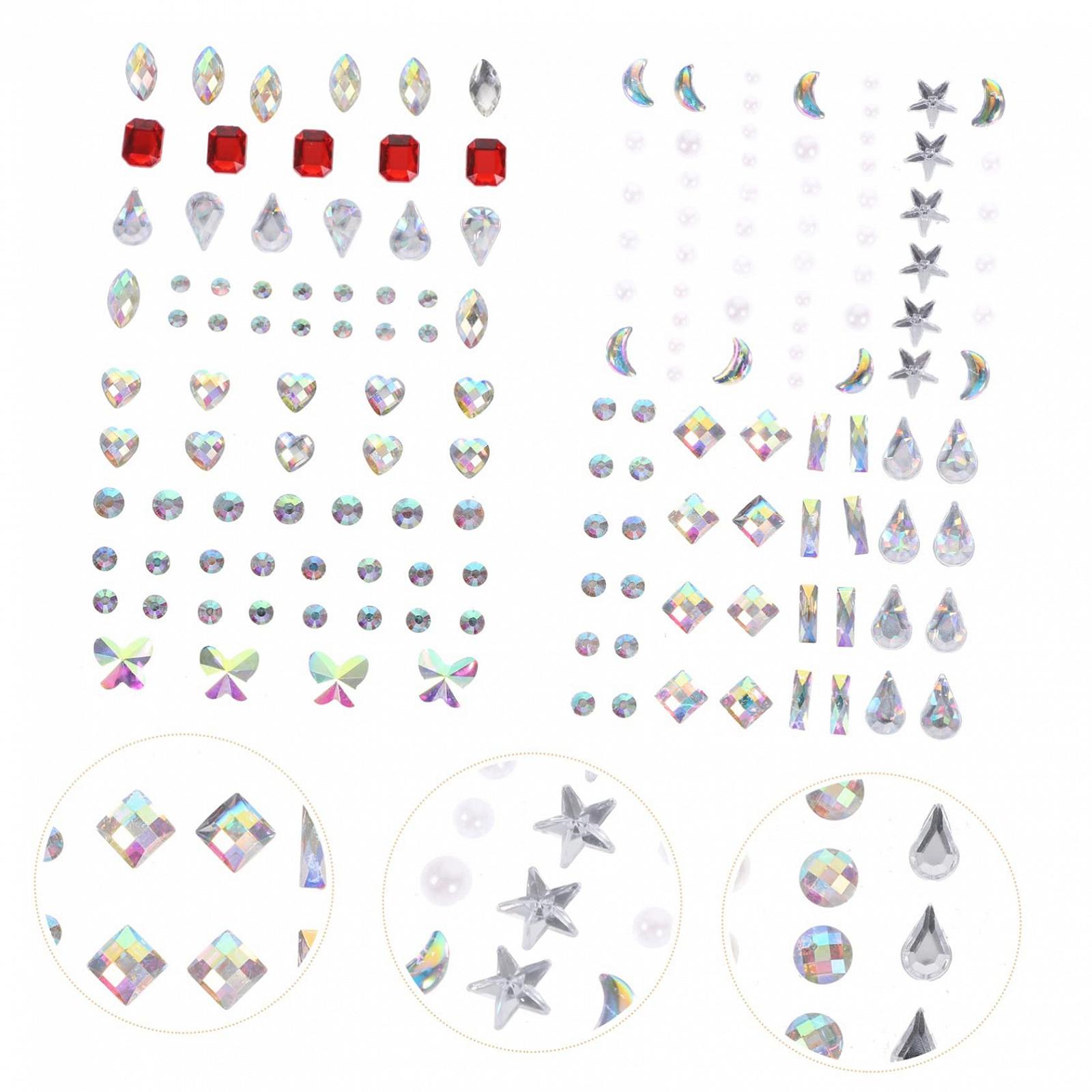 Стразы для ногтей MAGICLULU Наклейки на веки со стразами, украшения для лица, макияж, драгоценности для лица, стразы для лица, наклейки для тела, стразы из смолы, фото №3