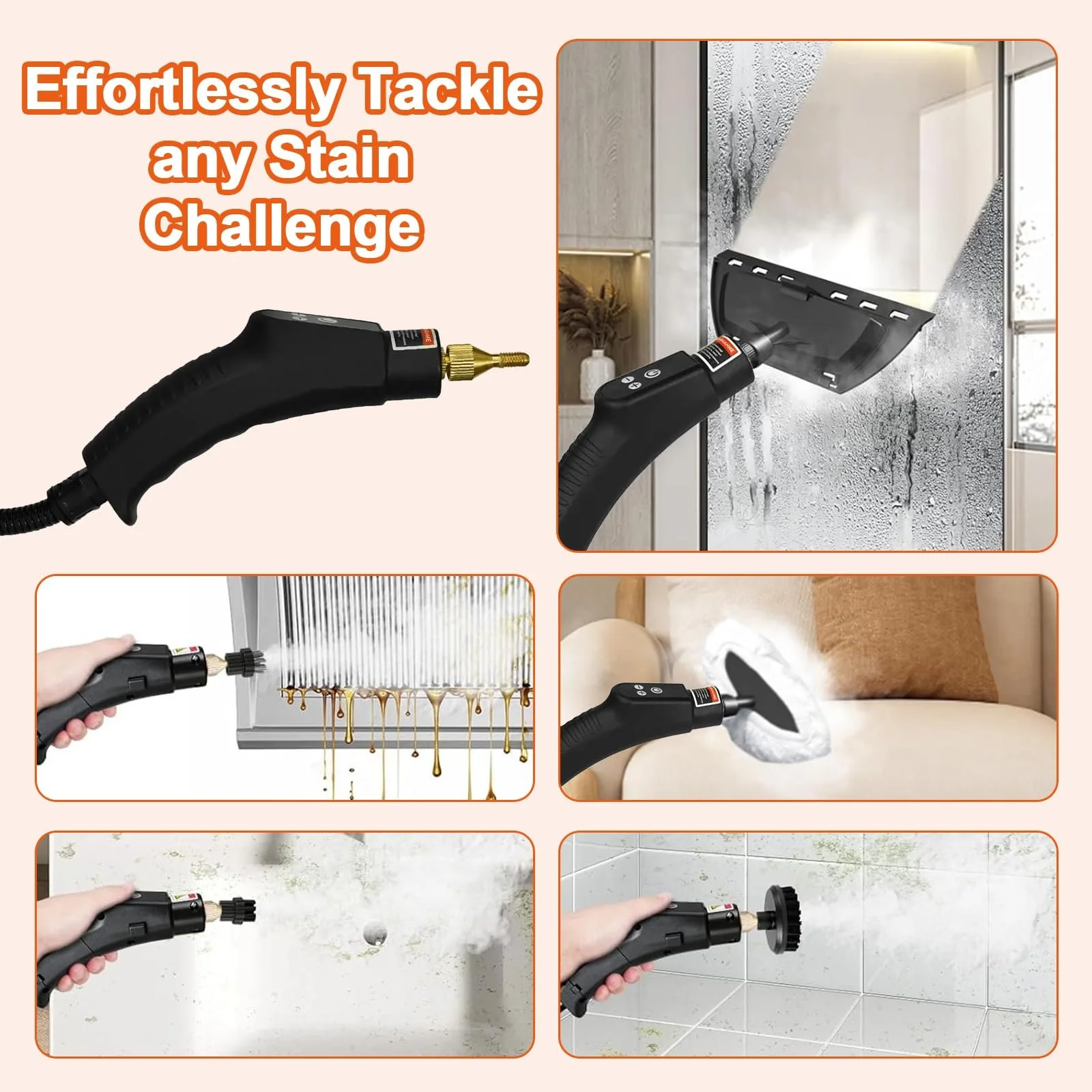 Пароочисник ручний 2500 Вт 9 рівнів цифровий екран, фото №6