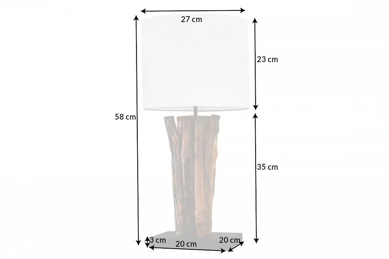 Настільна лампа Licht-Erlebnisse ISABELLE дерево тканина натуральний білий 58 см E27 макс. 60 Вт, фото №7