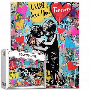 Пазлы Tucocoo Banksy Little Girl Boys 1000 элементов Цветной Graffiti Street Art DIY - Фото 1