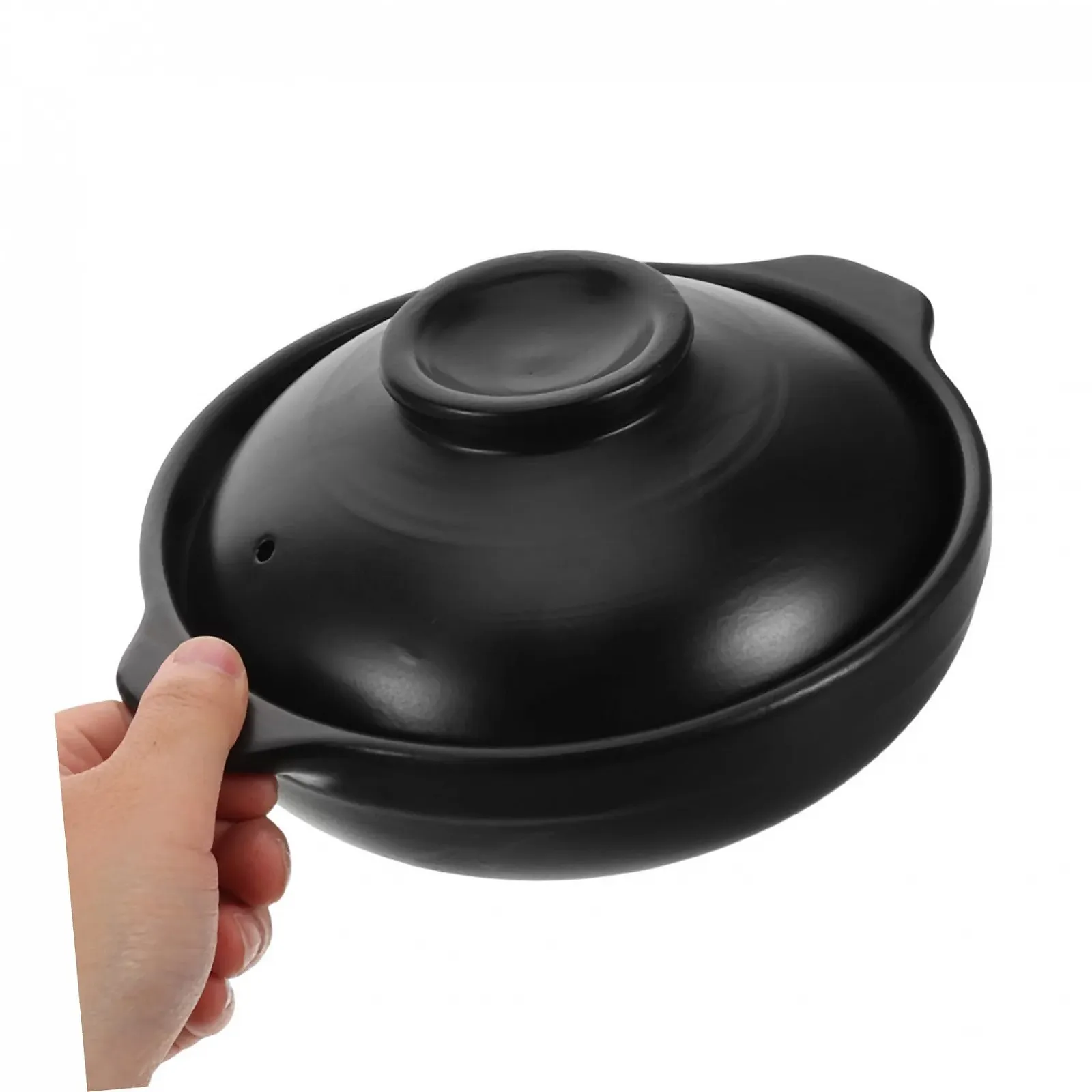 Глиняный горшок TOPBATHY Donabe жаропрочный терракотовый с крышкой для азиатской кухни, фото №4