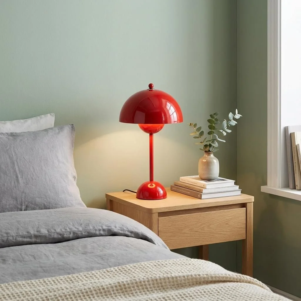 Настільна лампа Barcelona LED Металева ретро дизайн E27 Червоний, фото №3