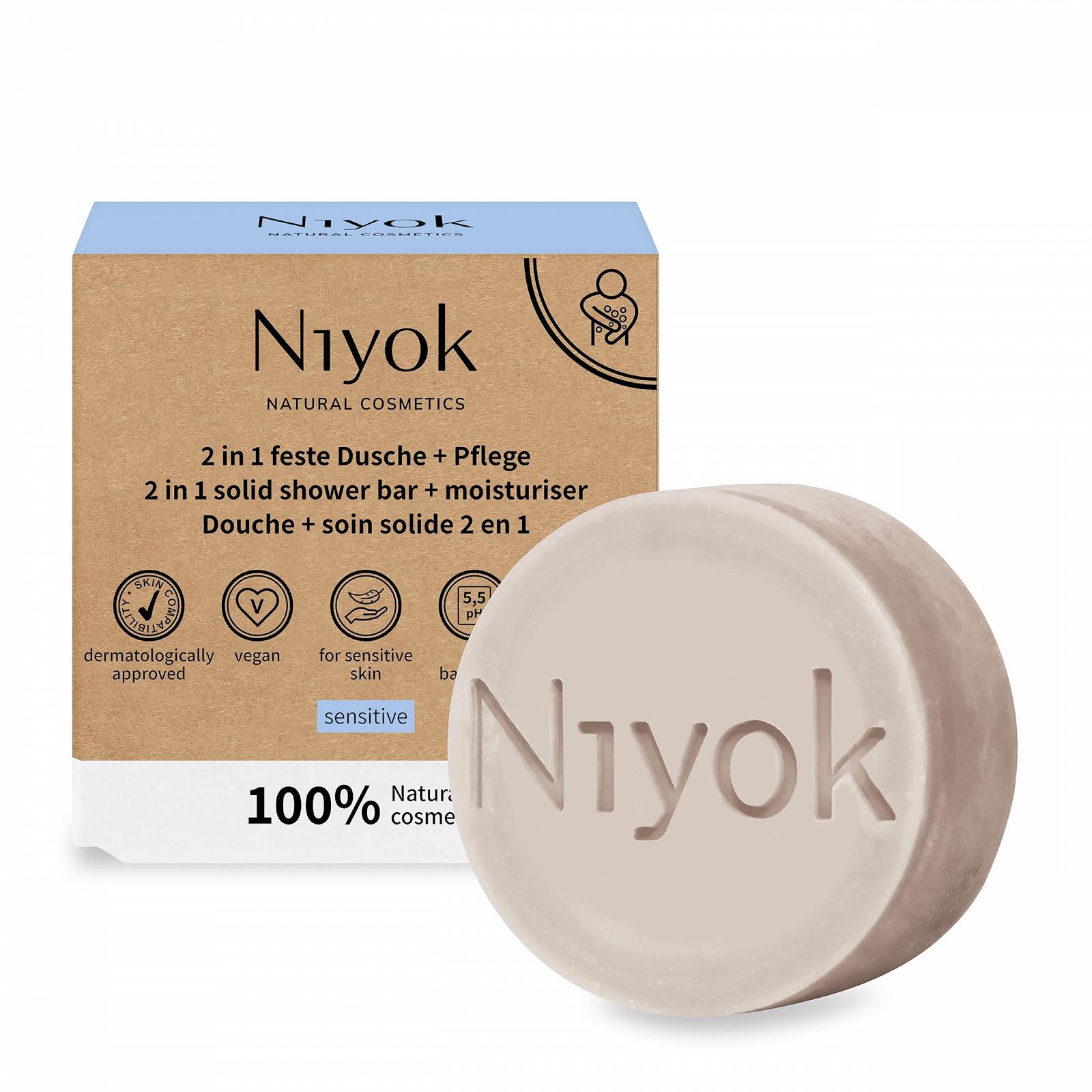 Твердый гель для душа Niyok 2-in-1 Sensitive для чувствительной кожи 80 г, фото №1