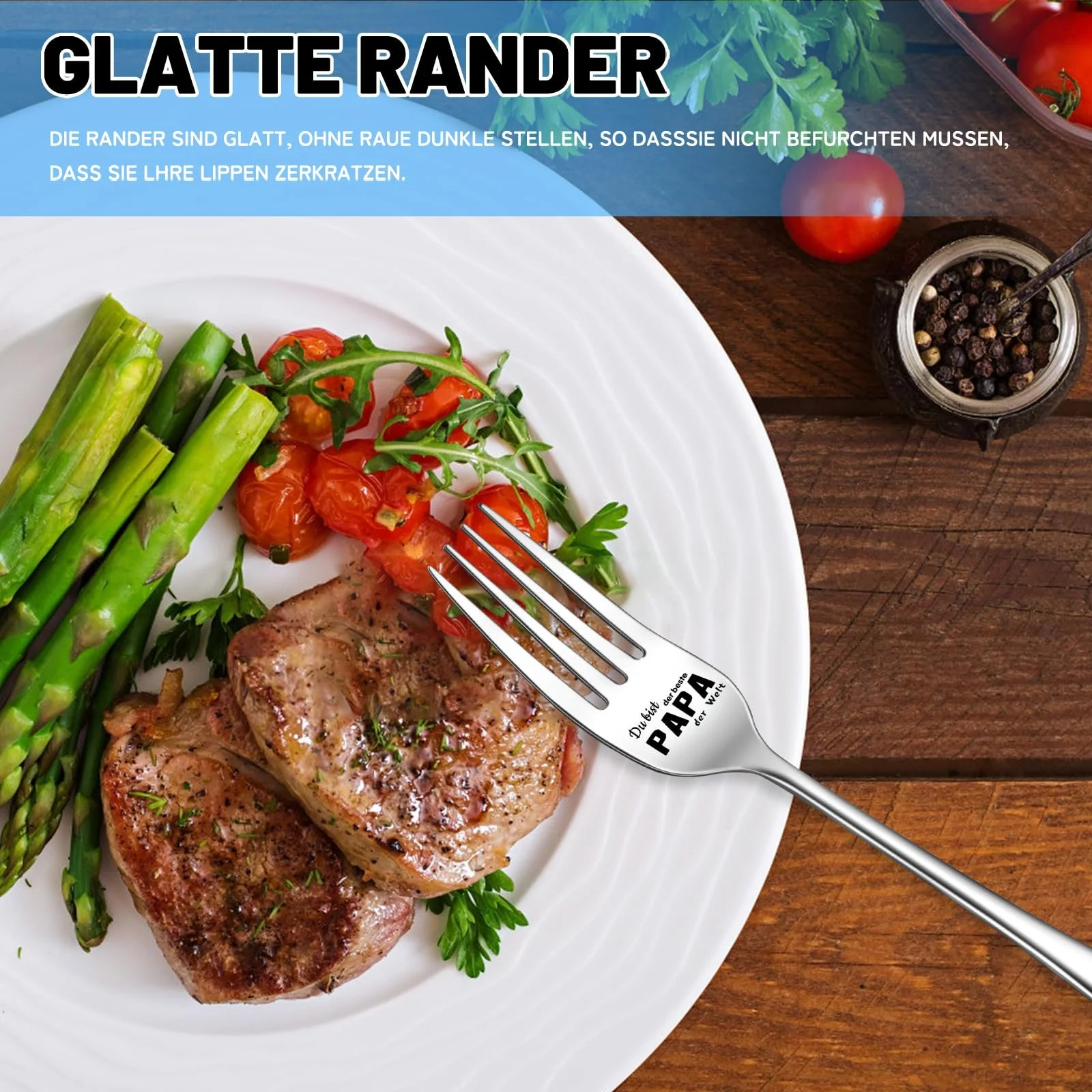 Ложка & Виделка З гравіюванням Du Bist Der Beste Papa Der Welt, фото №6 Ложка & Виделка З гравіюванням Du Bist Der Beste Papa Der Welt, фото №6