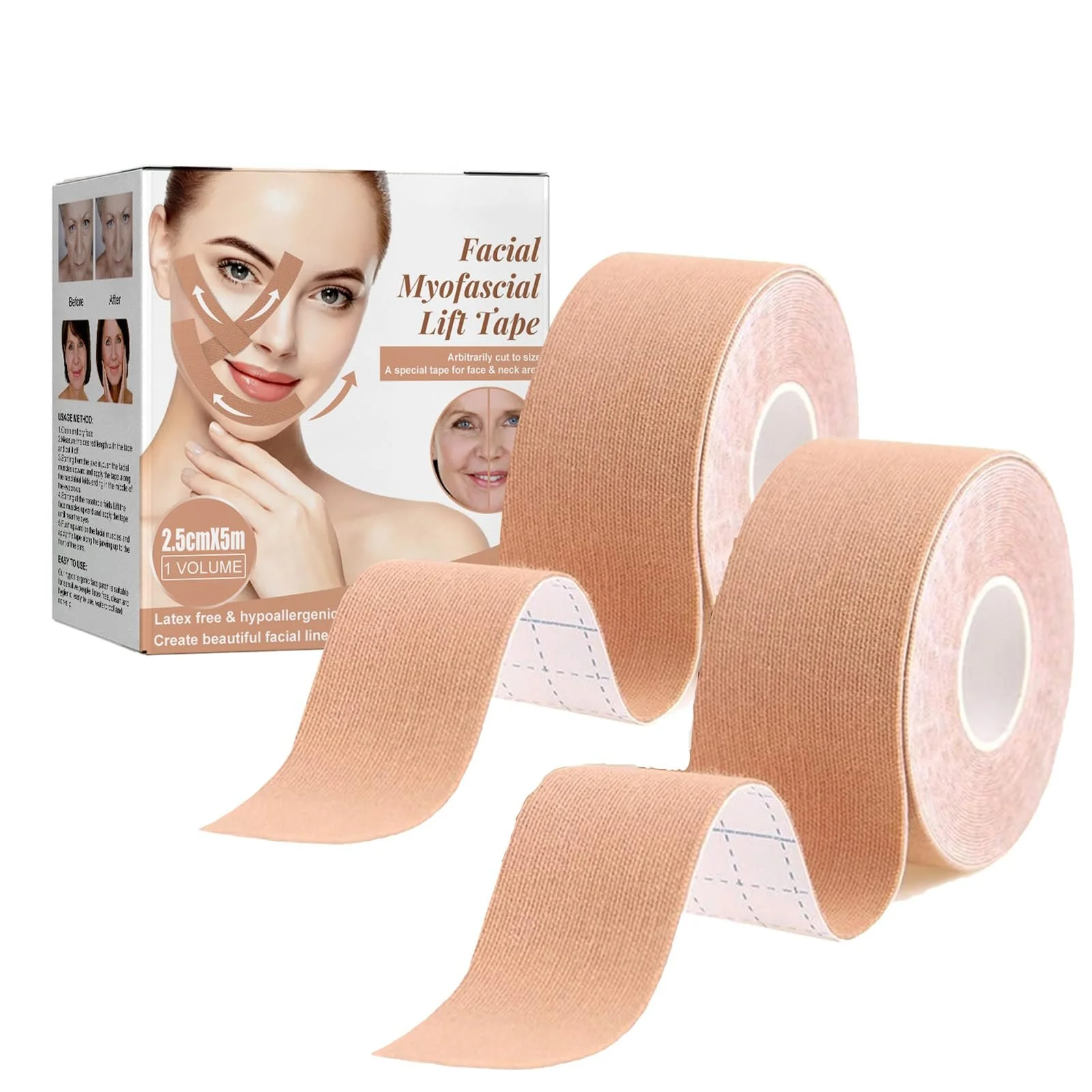 Лента для подтяжки лица Soleneva 2 шт, фото №1