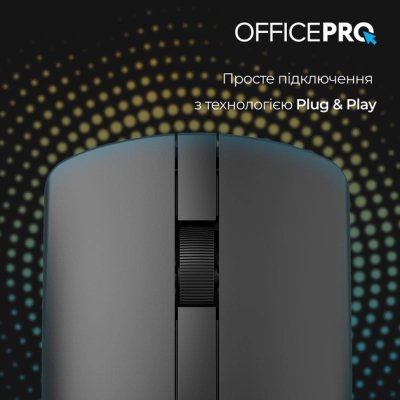 Мышка OfficePro M175B Silent Click Wireless Black (M175B), фото №8