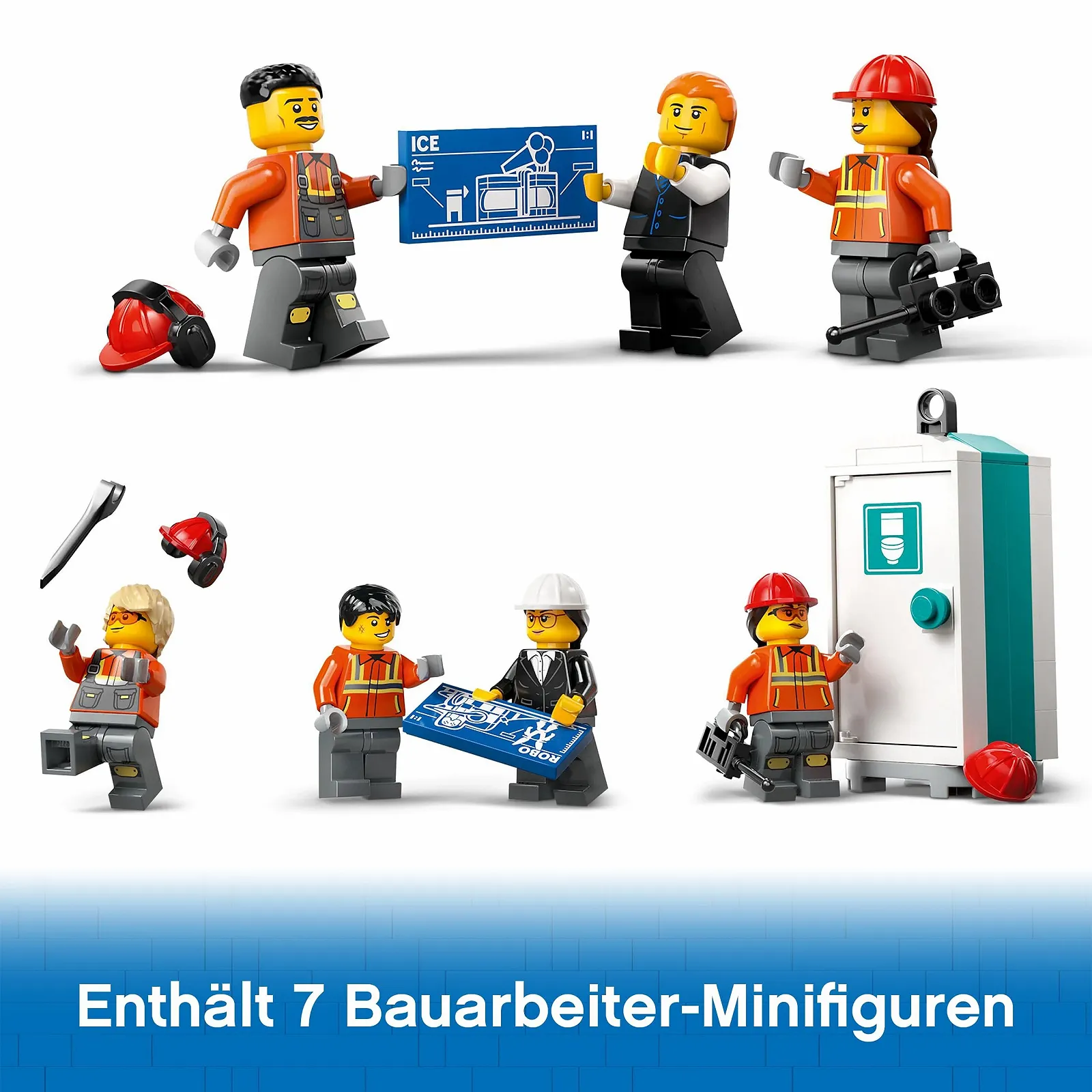 Набор: Кран Lego City Crane & Excavator Construction Site - Мобильный строительный кран (60409) и Гусеничный экскаватор (60420), Набор строительной техники от 9 лет - City News 2024, фото №8