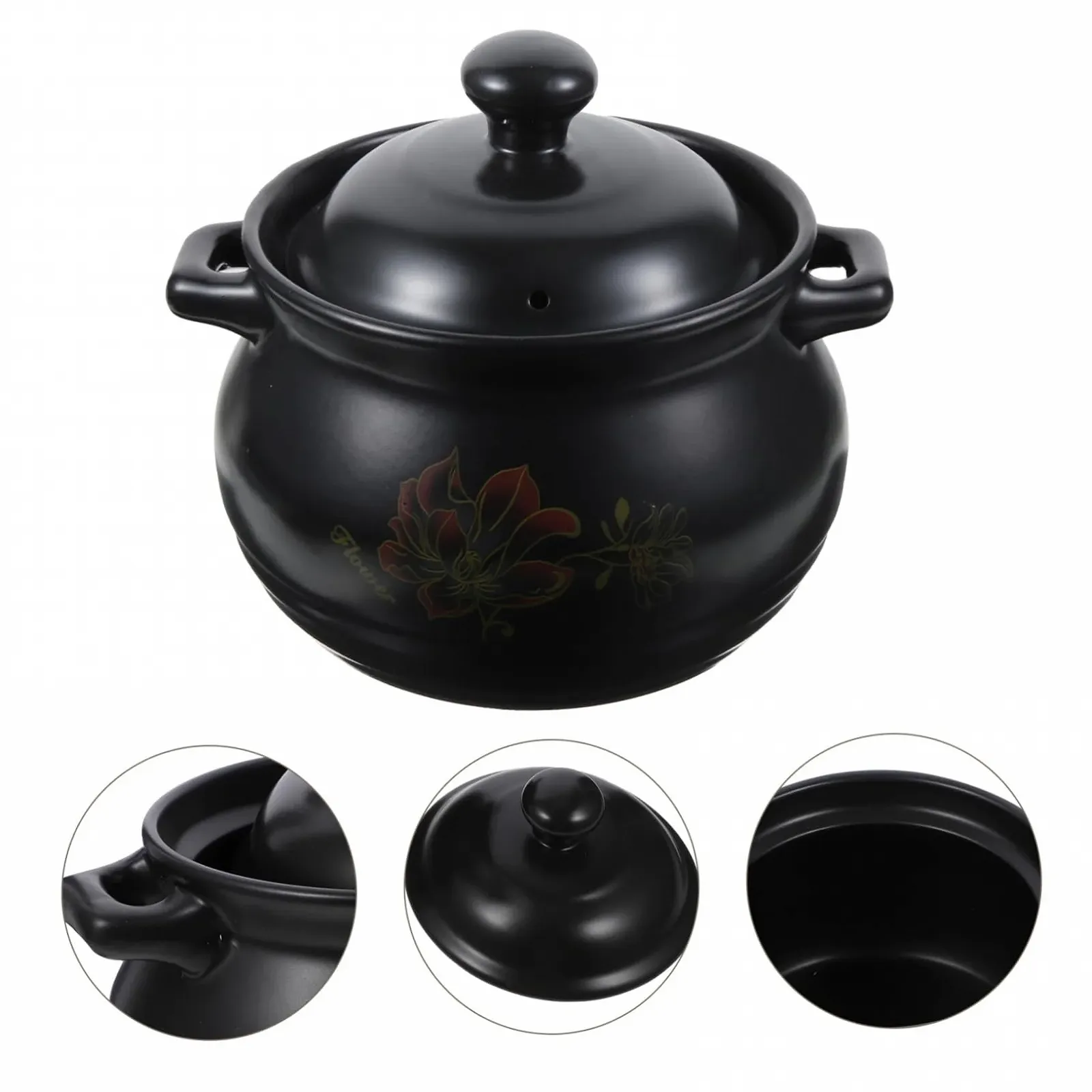 Каструля iplusmile 2 л Чорна з кришкою керамічна, фото №5 Каструля iplusmile 2 л Чорна з кришкою керамічна, фото №5