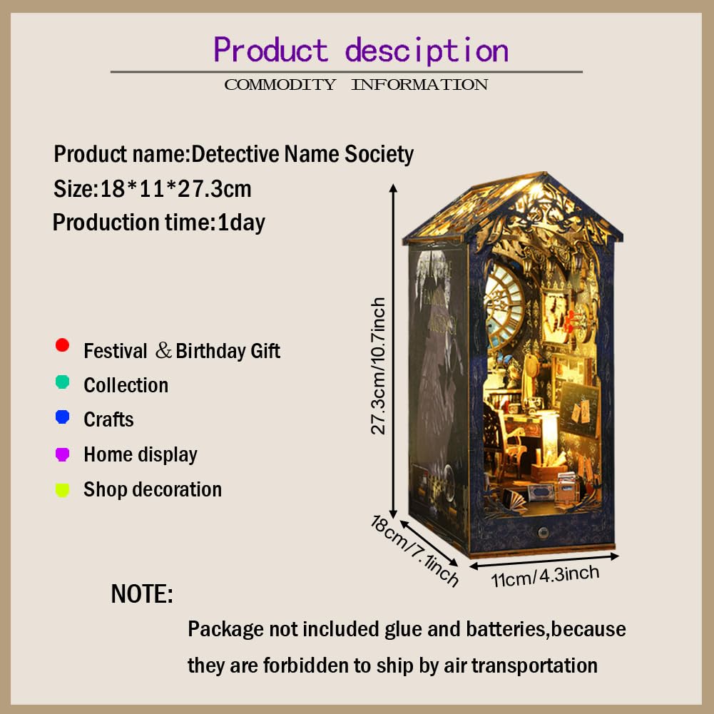 Конструктор HJBHDOLL DIY Book Nook Kit 3D деревянный кукольный дом с LED подсветкой для подростков и взрослых (Книга с музыкальной шкатулкой), фото №2 Конструктор HJBHDOLL DIY Book Nook Kit 3D деревянный кукольный дом с LED подсветкой для подростков и взрослых (Книга с музыкальной шкатулкой), фото №2