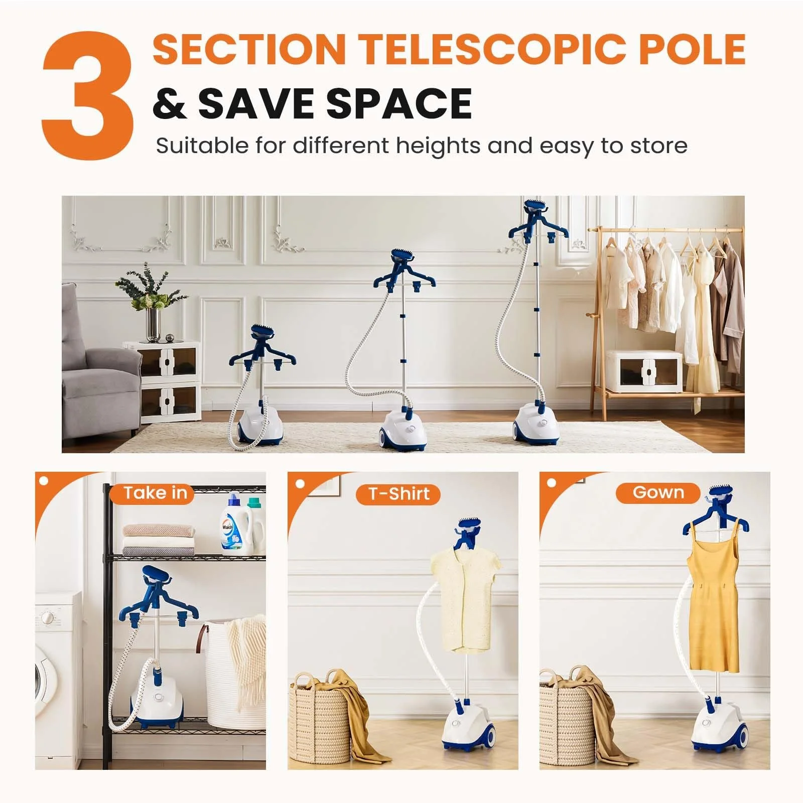 Вертикальний відпарювач DUMOS 1500 Вт 1.7 л, фото №4