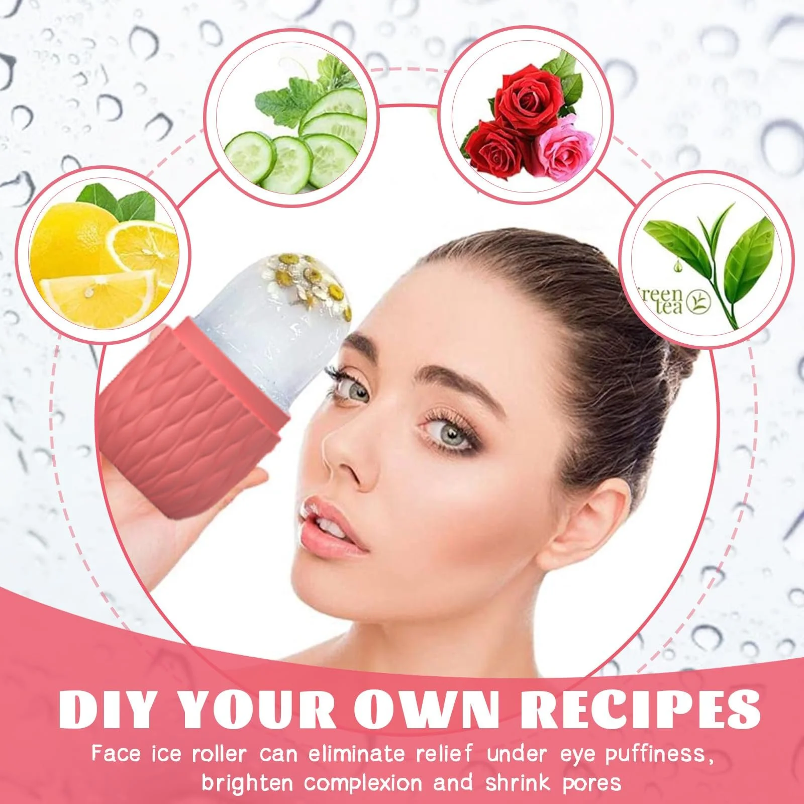 Ролик крижаний WishesMar Ice для обличчя, для очей, шиї, покращує еластичність шкіри, фото №6