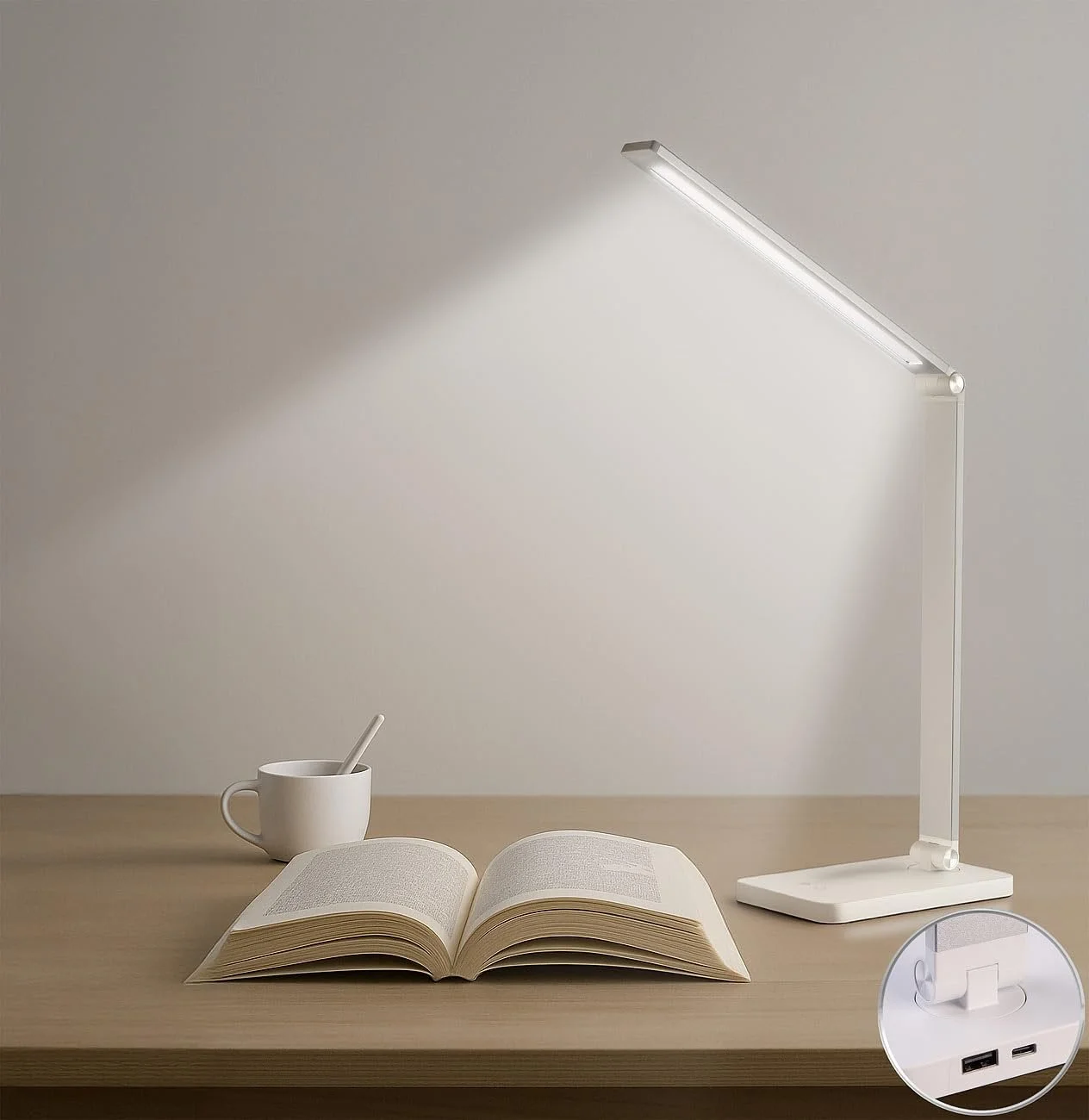 Настольная лампа Lunartec Desk Lamp Battery Алюминиевая CCT 280 Лм Аккумуляторная Серебристая/Белая, фото №3