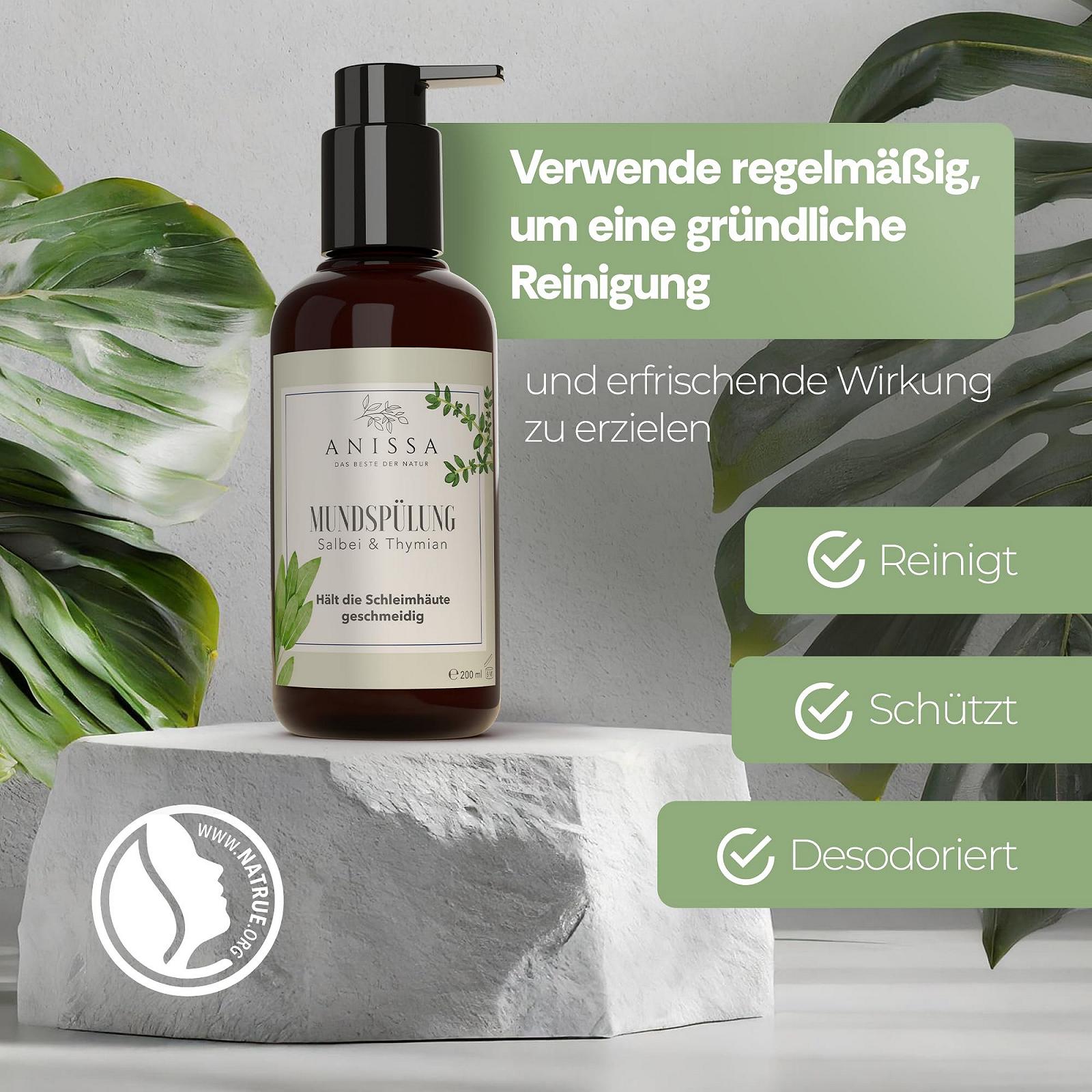 Ополіскувач для рота ANISSA Naturkosmetik 200 мл Антивірусний Антибактеріальний Протизапальний, фото №6
