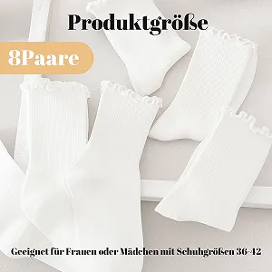 Жіночі шкарпетки з оборками Білий 39-42 (8 пар) synthetic.ua - Фото 1