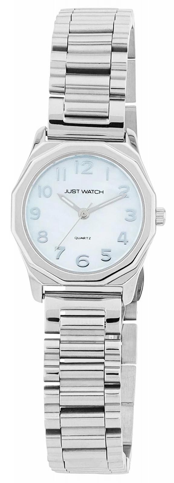 Часы Женские Just Watch Hygla с Браслетом из Нержавеющей Стали, Восьмиугольная Форма Корпуса, Золотой, Перламутровый Циферблат, фото №1