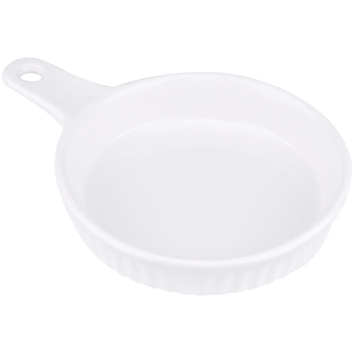Форма для запекания Круглая с одной ручкой Белая Керамика, фото №1