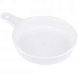Форма для запекания Круглая с одной ручкой Белая Керамика - Фото 1