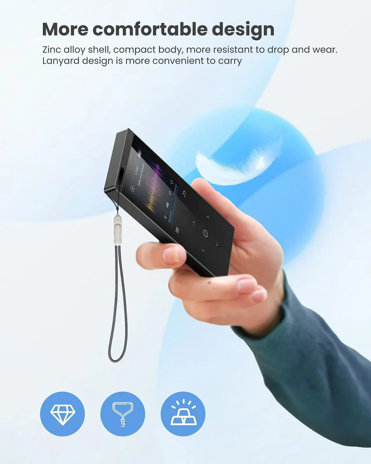 MP3 плеер DODOSOUL 128GB Bluetooth 5.2, черный, фото №7