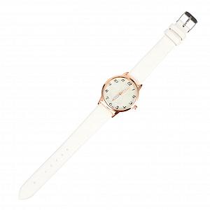 Женские Часы Healvian Тонкие Золотые с Кожаным Ремешком PU Искусственная Кожа Белый - Фото 1