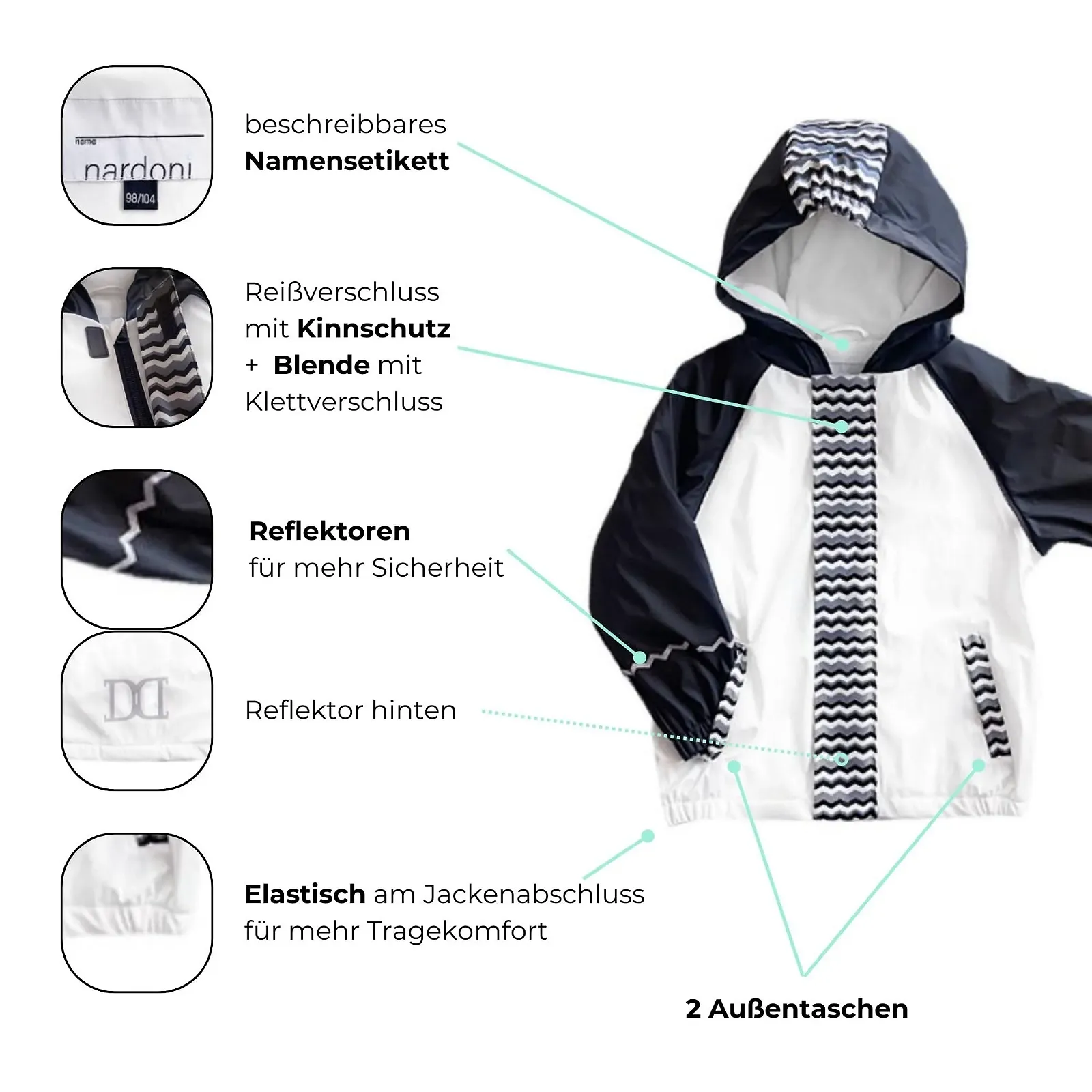 Дощовик NARDONI для дітей, водонепроникний, фото №2