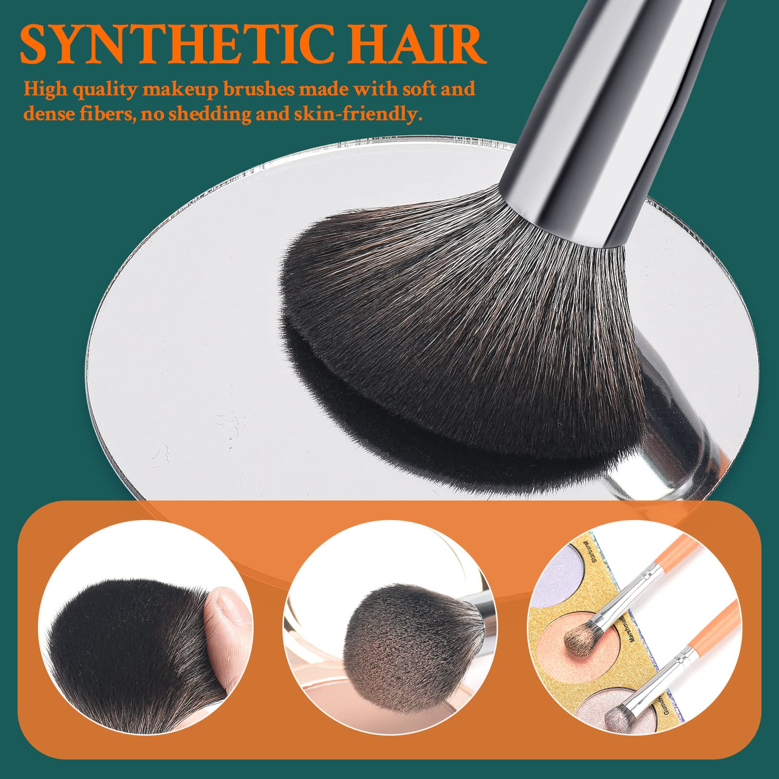 Набір пензлів DUAIU Make Up Brush Set 12 шт, професійний, з сумкою, для тіней, губ, рум'ян, фото №3