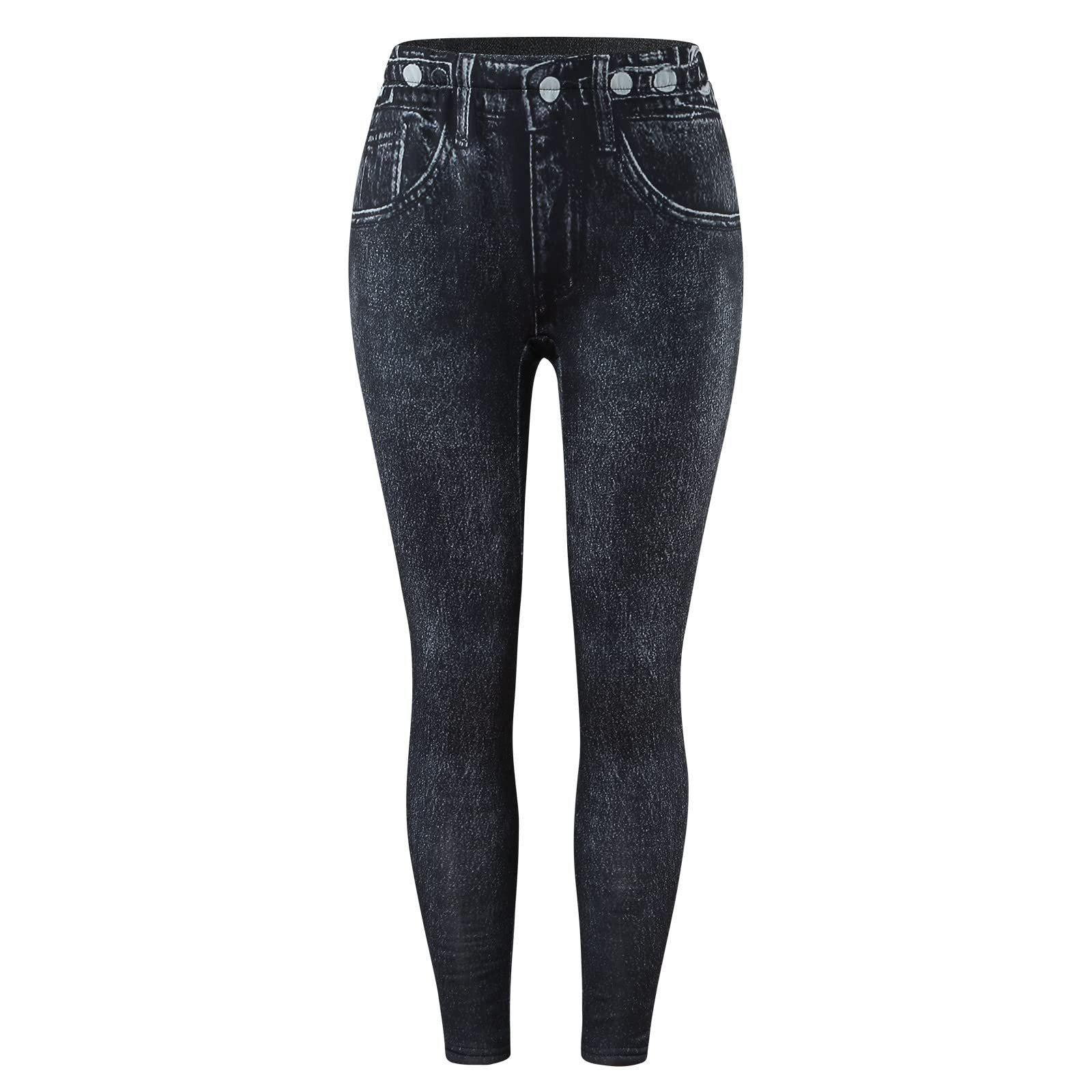 Джинсы Thermojeans Женские Зимние - Skinny Джинсы Женские С высокой талией Стрейч Классические Деним  Slim Fit Деним Леггинсы Зимние Утепленные Зимние леггинсы Прямые Джинсы Леггинсы Легкие Для отдыха Термолеггинсы, фото №6