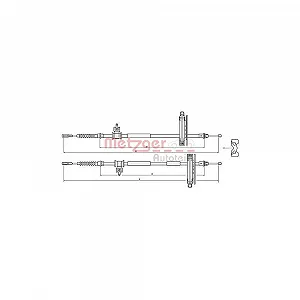 Трос стоянкового гальма METZGER 10.5359 для FORD задній - Фото 1