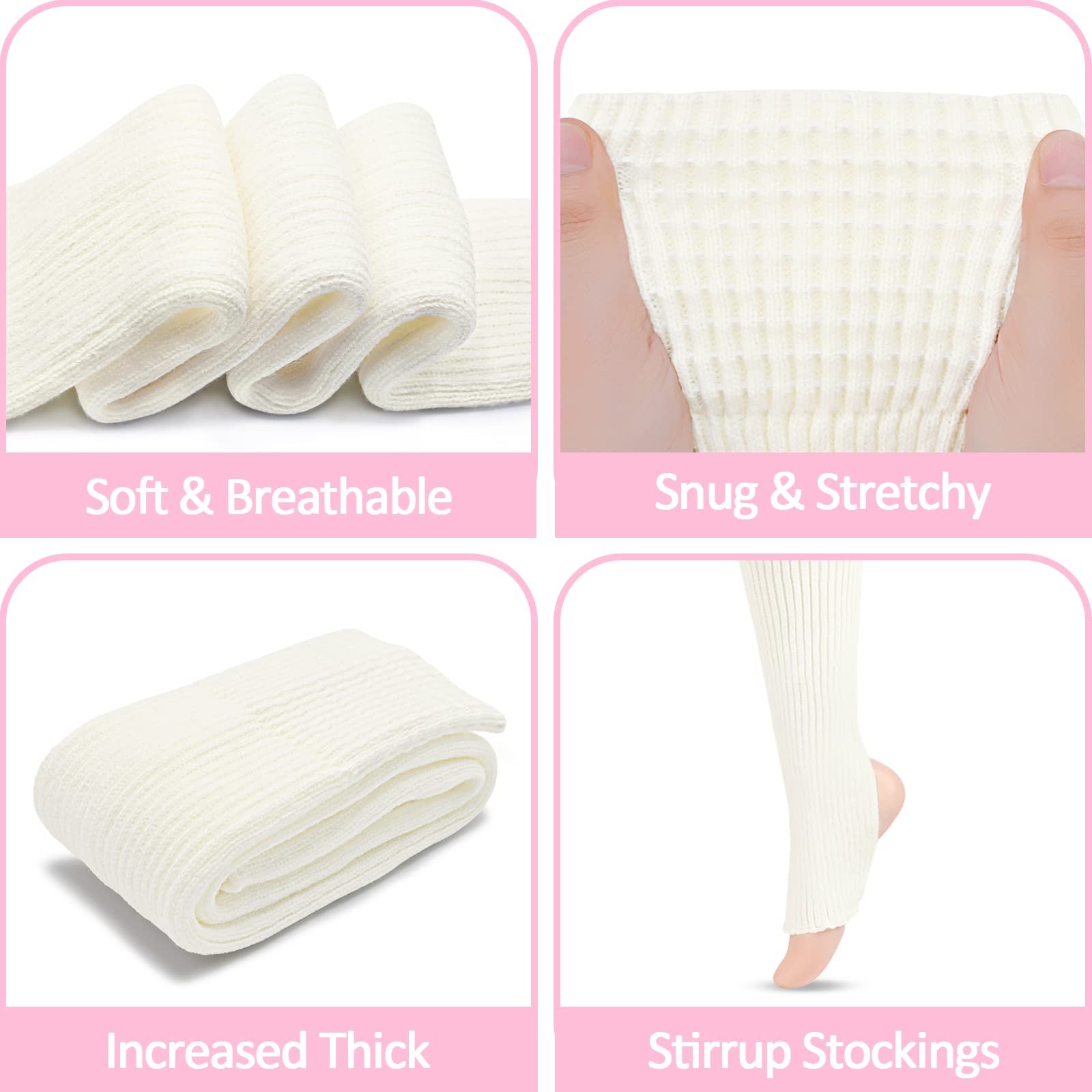 Гольфы LittleForBig Schoolgirl Thigh High Extra Long Over Knee Knitted Stirrup 2 пары, фото №4