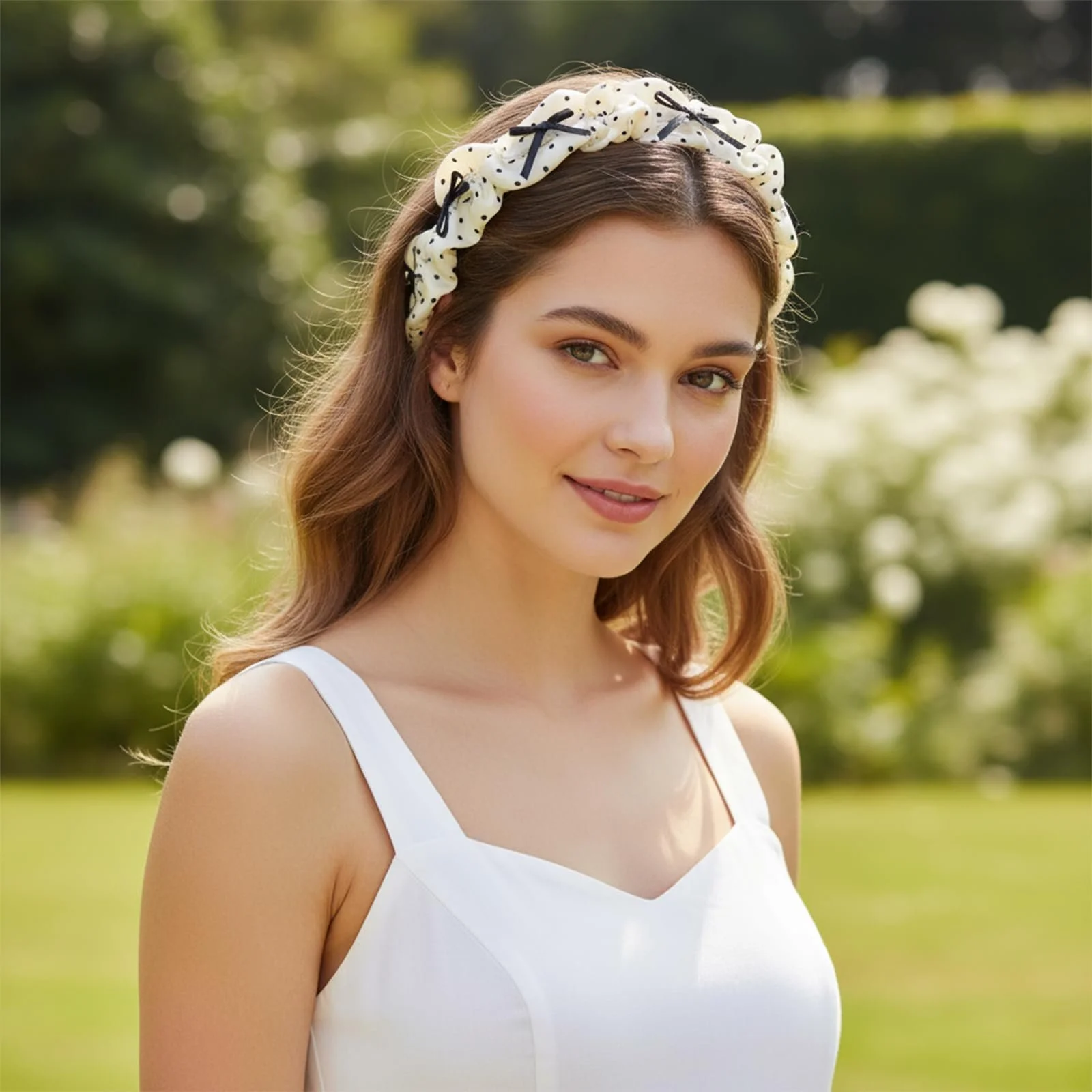 Обруч на голову в горошок, 2 шт, в горошок, фото №4