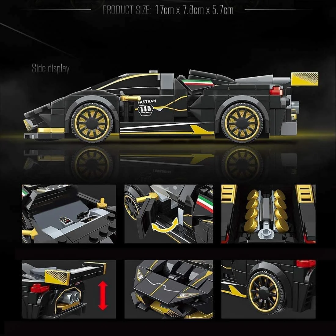 Конструктор YILETKC Quan Guan Technik Гоночний Автомобіль Lambo Speed Champions EVO, 360 деталей, фото №5