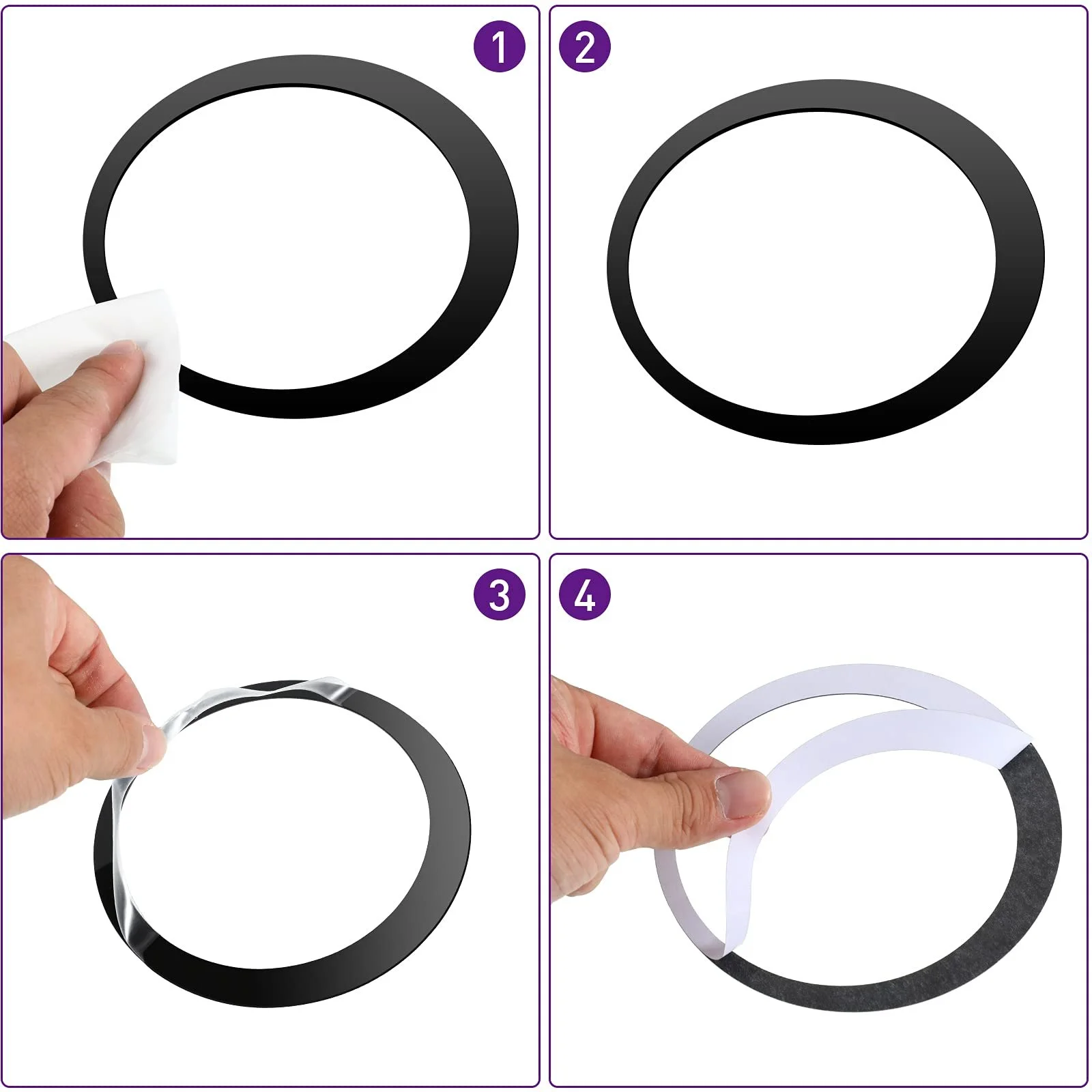 Наклейки на стену зеркальные круги 72 шт акриловые съемные черные, серебристые и золотые, фото №4