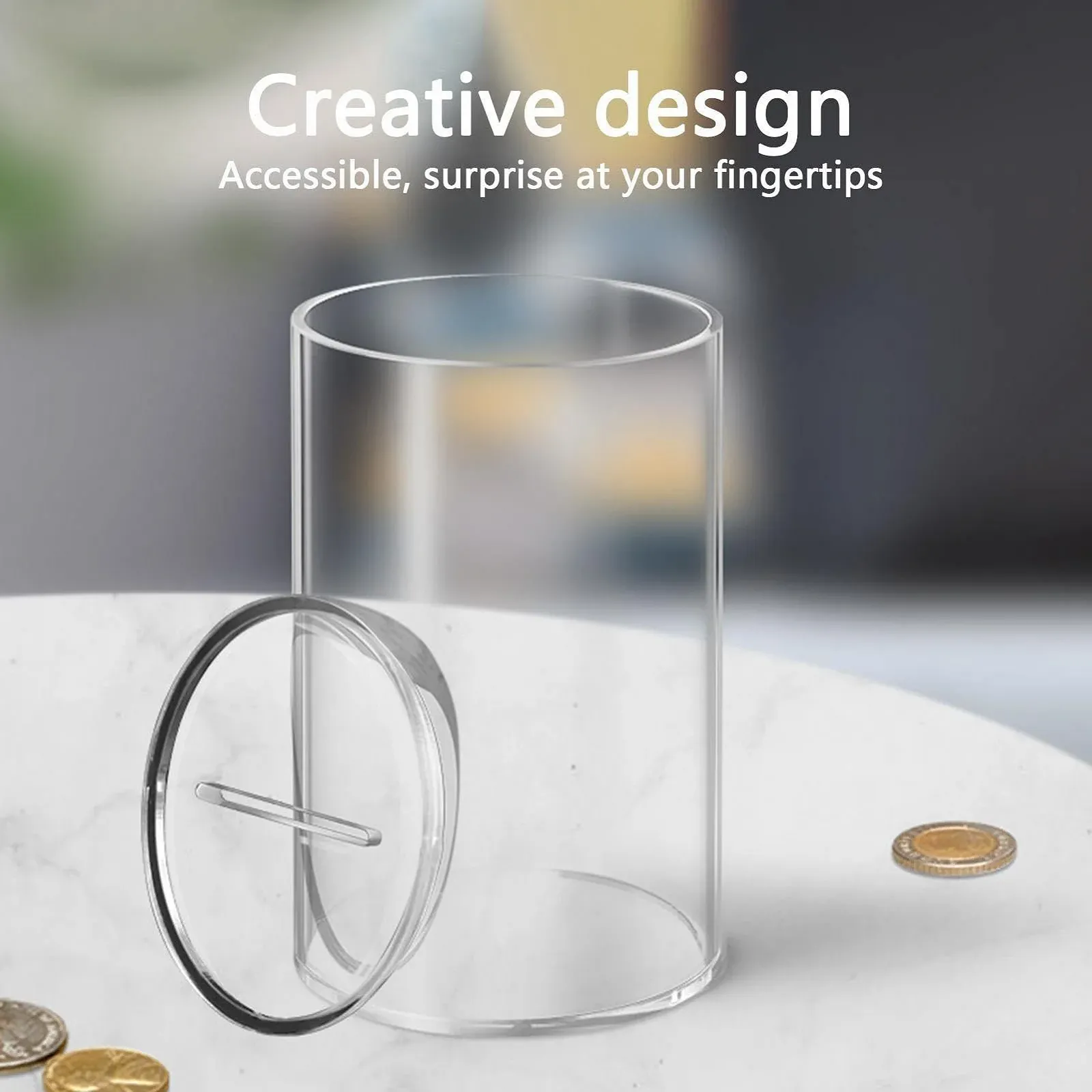 Скарбничка Акрилова Прозора зі знімною кришкою Велика Прозора, фото №5