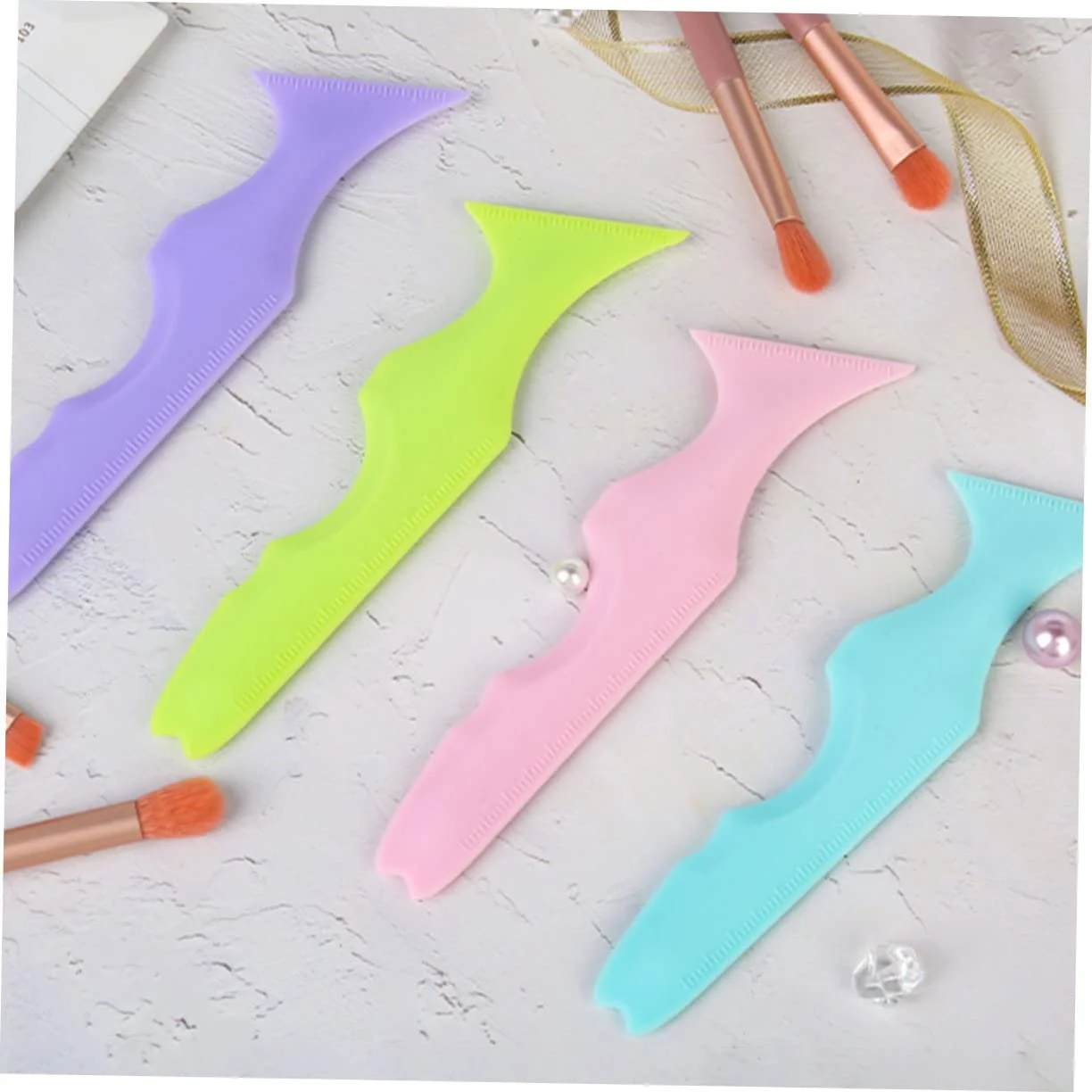Силиконовая для макияжа 8 шт. Инструменты для массажа Формы для теней Шаблоны угловые для подводки, фото №4