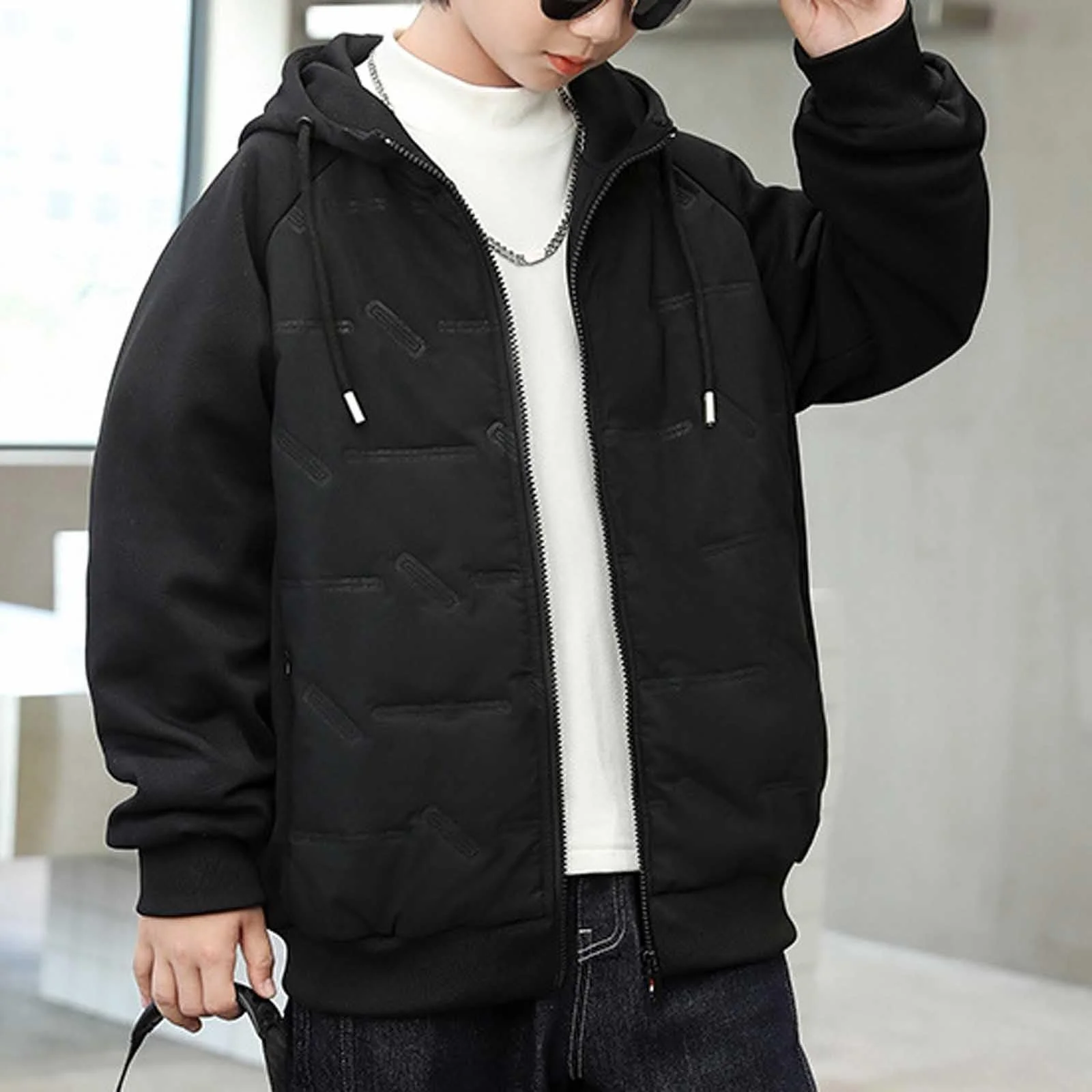 Унисекс Детское теплое пуховое пальто Пуховик Толстая хлопковая куртка на подкладке Теплая зимняя снежная куртка Повседневная ветрозащитная пуховая куртка на раннюю зиму для пальто, фото №3