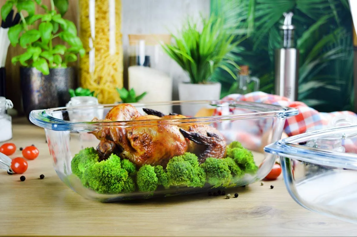 Гусятниця XXL скляна 7.0 л з кришкою термостійка, фото №4